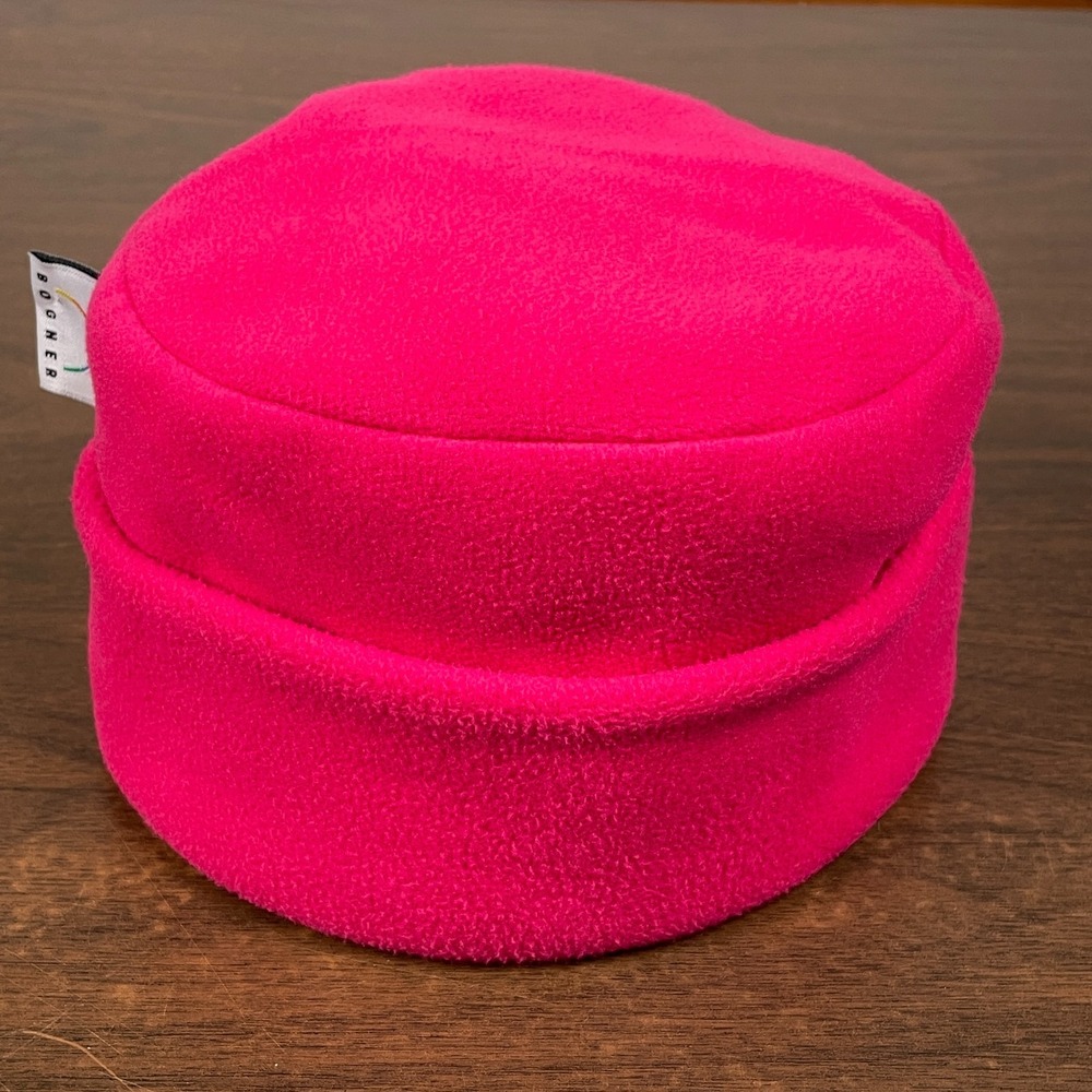Bogner Ski Hat Womens Nylon Lined Cuffed Fleece Beanie Magenta Pink 90s Y2K Snow